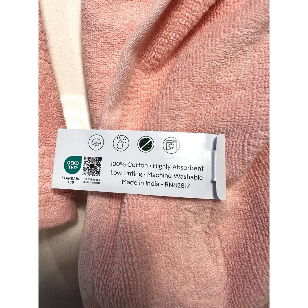 NWT LACOSTE Light PINK Cotton Bath Towels 30